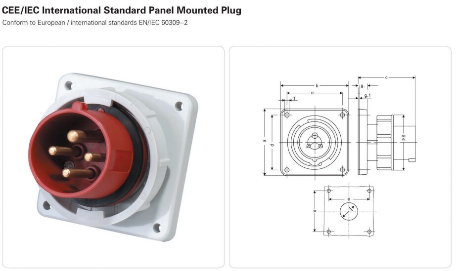 ip67 panel mounted plug 1